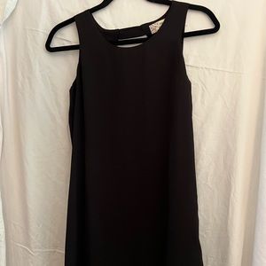 High neck black mini dress